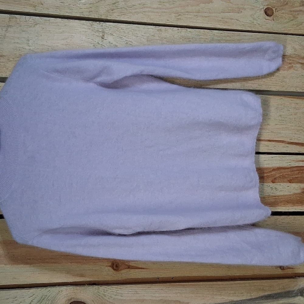 Angora Blend Sweater C C Hughes Size L Lilac Casual Office Vintage - Picture 4 of 4